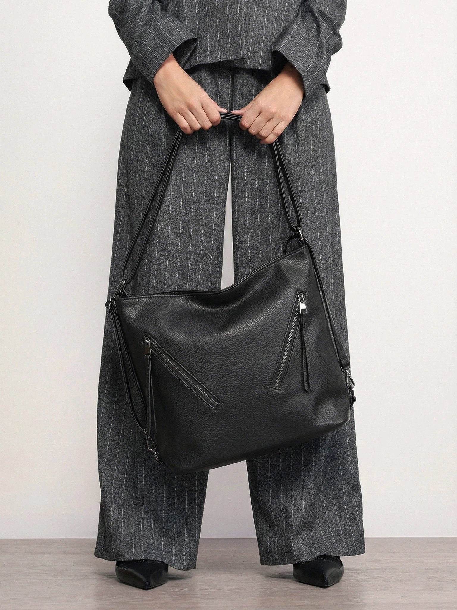 Сумка-шоппер  с регулируемыми ручками и декоративными пуллерами в ассортименте